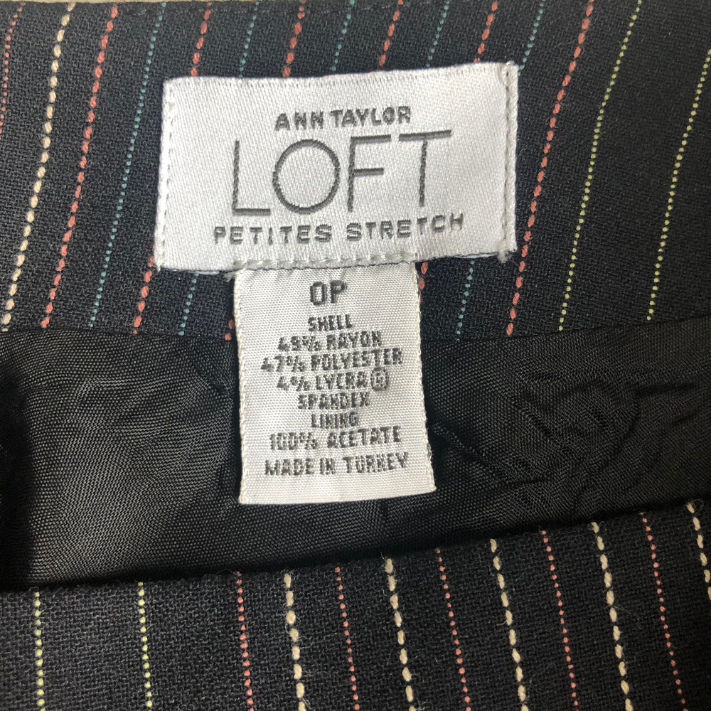 Ann Taylor Loft Striped A-line midi skirt 0P - Picture 5 of 5